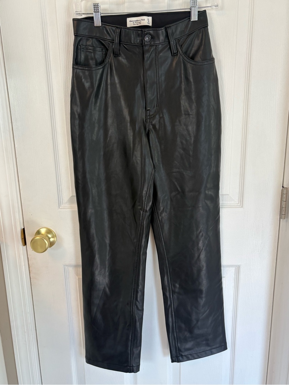 Abercrombie & Fitch Black Faux Leather Jeans